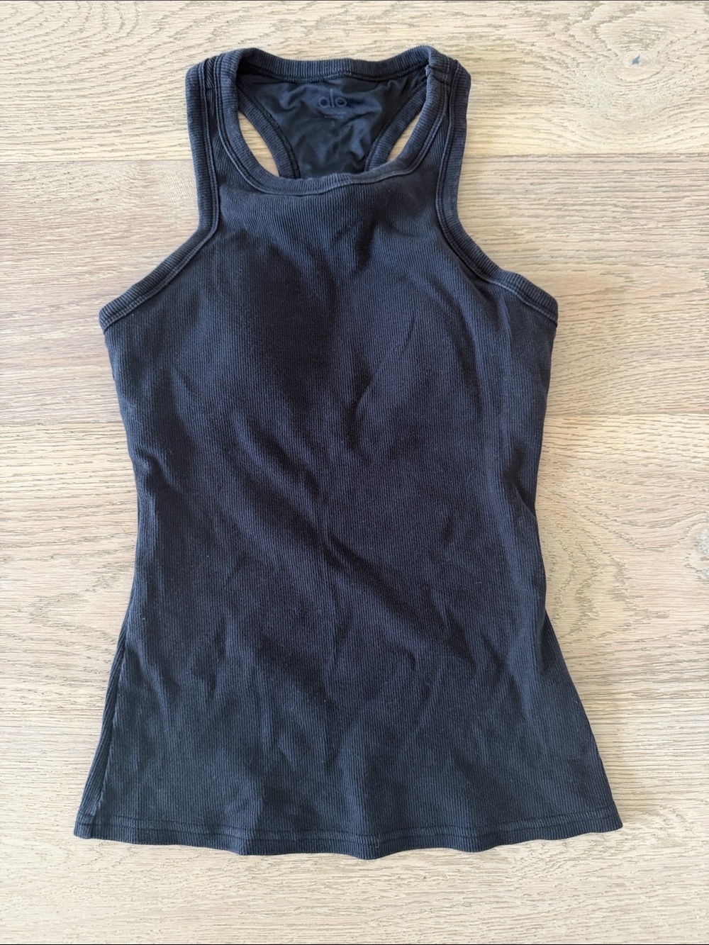 ALO Yoga Black Ribbed Racerback Tank